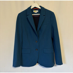 Boden Jacket Blazer 8 Blue Button Stretch Fitted Womens